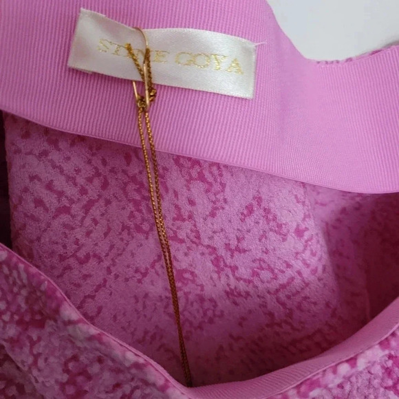 STINE Goya Aida Irene snakeskin pink top puffer sleeves fancy top blouse XXS - Picture 7 of 9